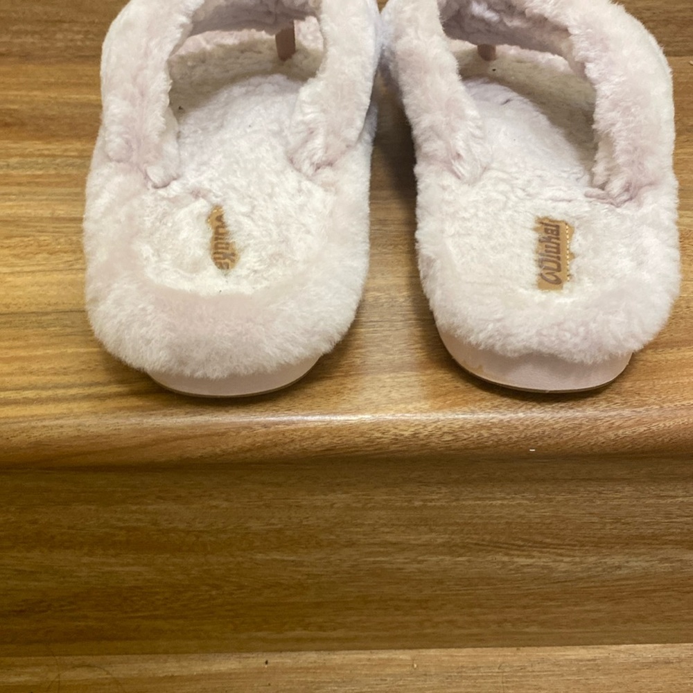 Olu Kai Kipe'a Heu Shearling Flip Flop Slippers in Pink Clay Size 11 - Picture 8 of 11